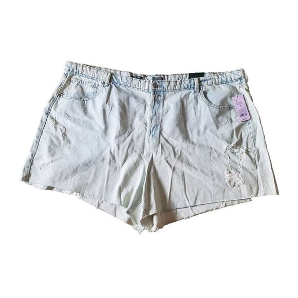 WILD FABLE Women's Plus Jean Shorts Size 30 Light Super High Rise Cut-Off NWT - Picture 1 of 12